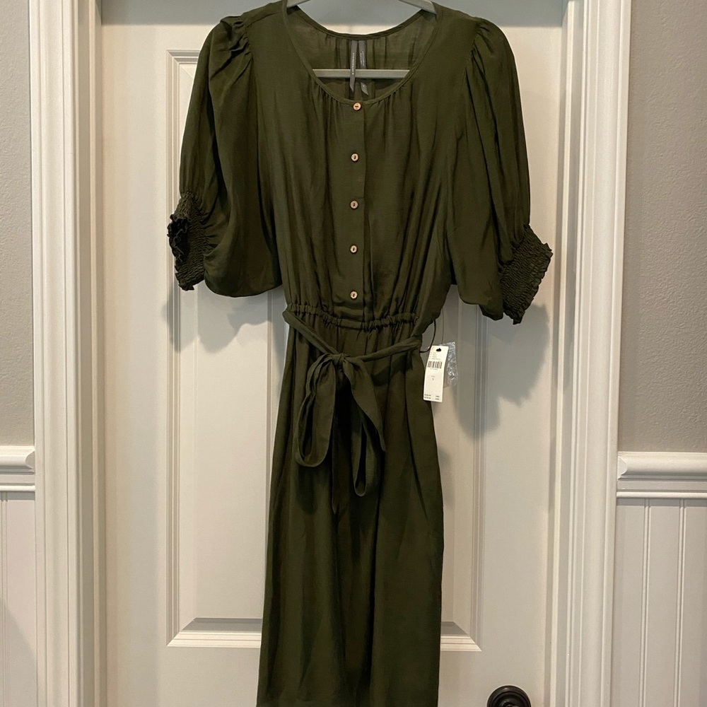 Anthropologie green shirt dress